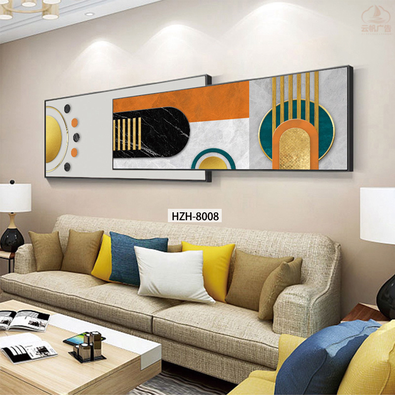 Superimposed abstract living room background wall decorative painting, light luxury modern sofa hanging painting, personalized horizontal hall wall painting undefined