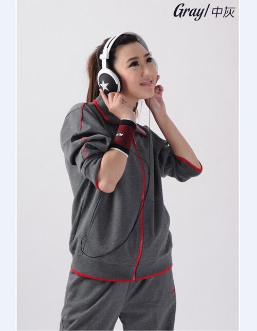 正品春秋季运动服套装女棉质休闲妈妈装大码宽松晨练运动衣产品图