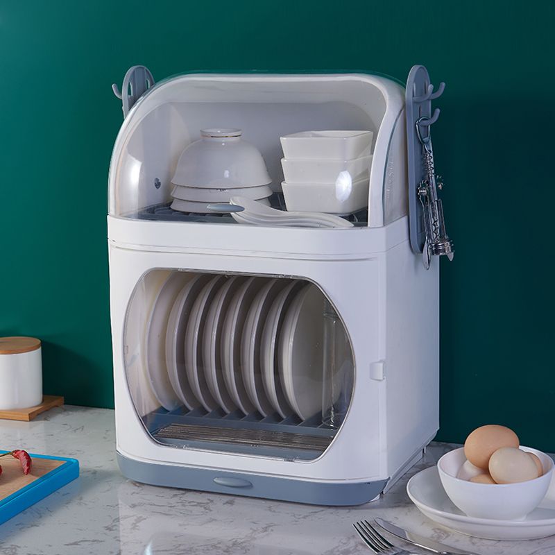 Kitchen bowl rack, chopsticks and bowl storage box, covered bowl cabinet, dish rack, tableware draining rack, plastic double-layer draining bowl rack, 44W70X006 full figure