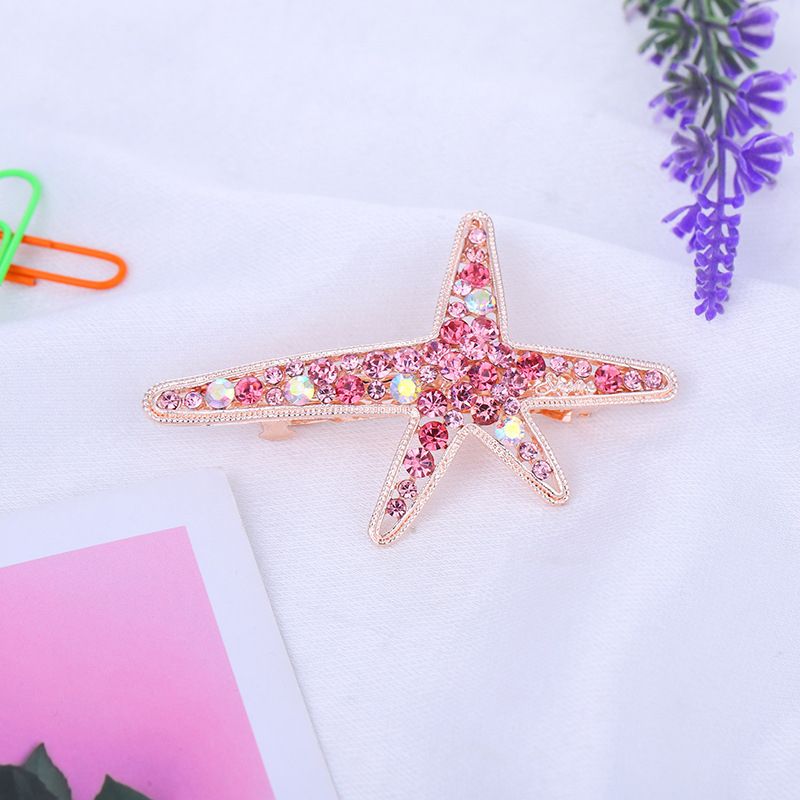 2020 new Korean super fairy girl alloy hair accessories starfish edge with fringe duck beak with rhinestone metal hair clip Application Scenario