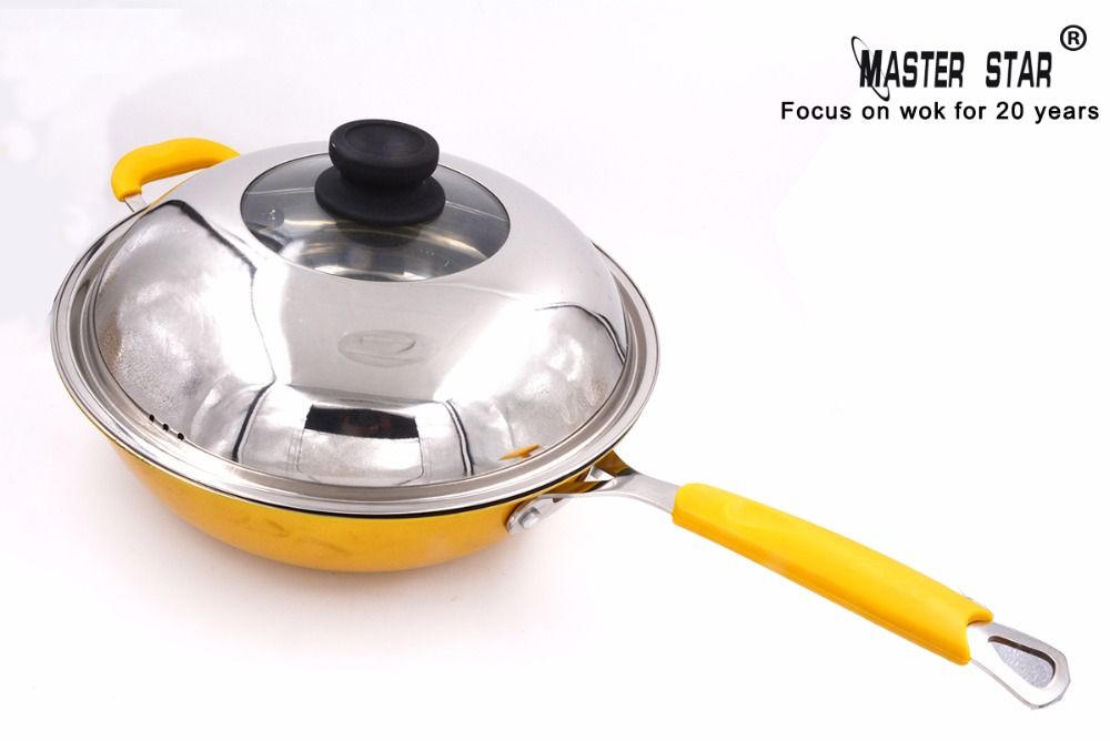 Stainless Steel Wok With Lid