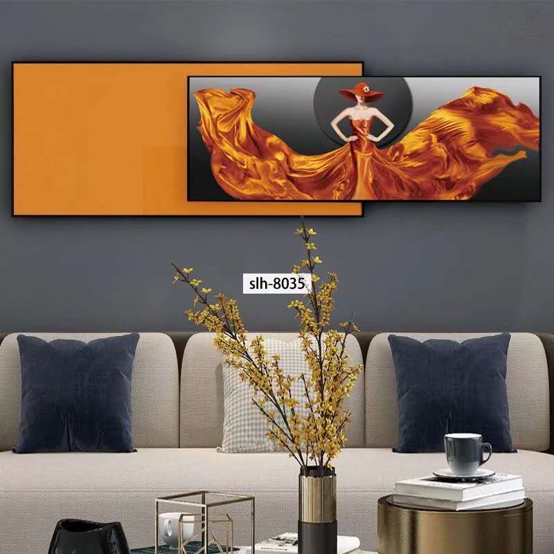 Superimposed abstract living room background wall decorative painting, light luxury modern sofa hanging painting, personalized horizontal hall wall painting Specification image