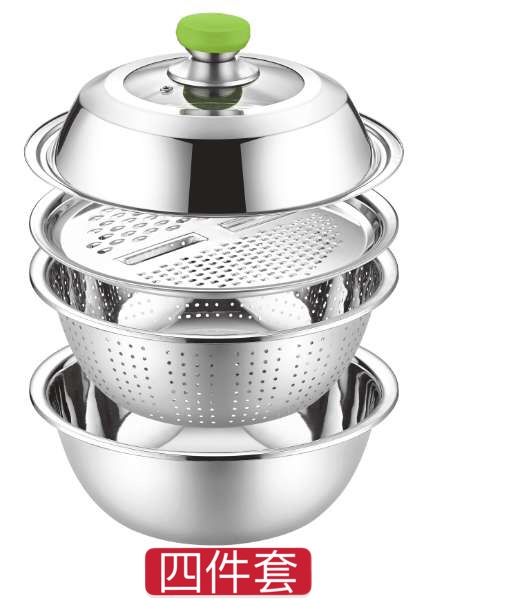 不锈钢刨丝盆细节图
