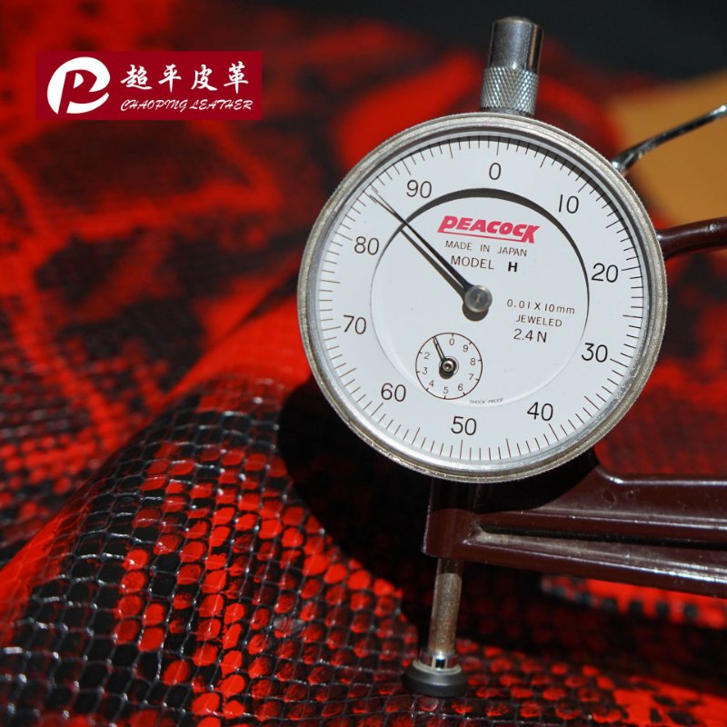 W028 snake skin pattern leather fabric factory direct sales details Picture
