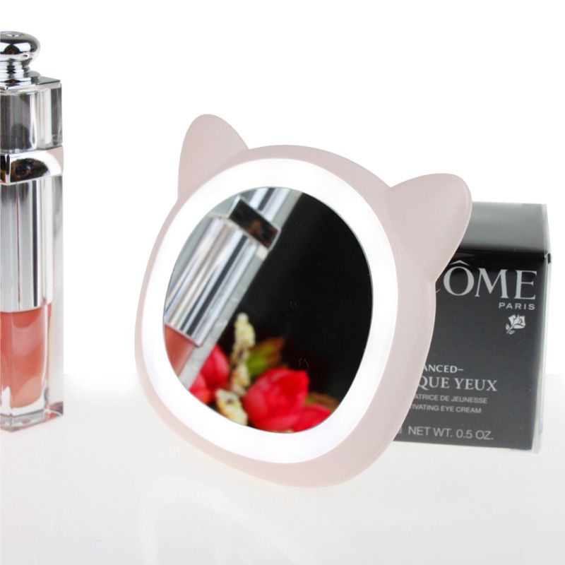 New USB charging mini portable LED makeup mirror light, cute Pig makeup touch-up light, birthday gift