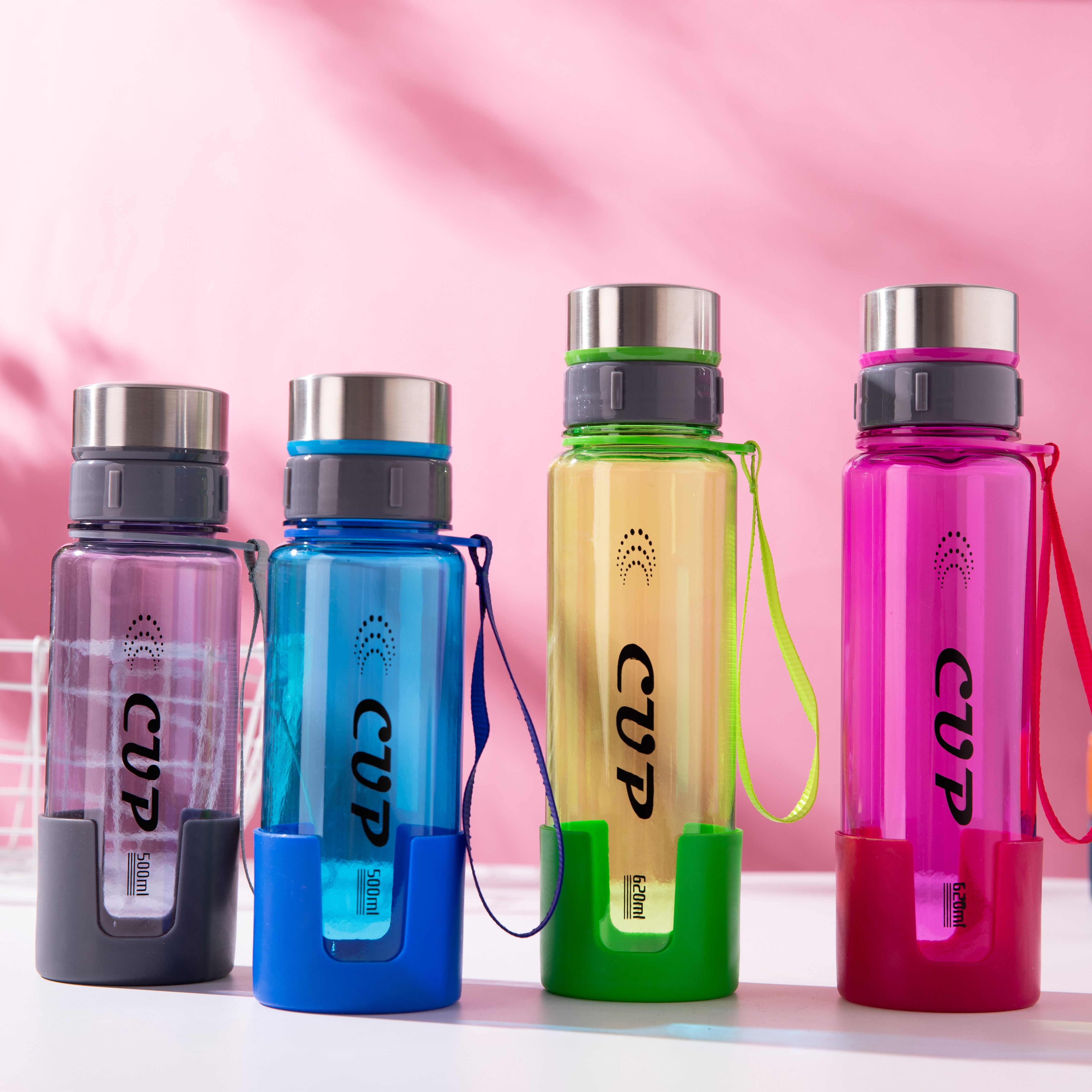 Hua 'an water cup sports water cup high-temperature milk drop plastic cup can be customized logo stainless steel cover space cup thumbnail