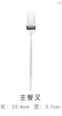 银色不锈钢拉丝叉勺 咖啡店下午茶甜品叉子 圆手柄西餐勺子详情图4