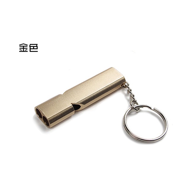 户外求生口哨 高音高频铝合金救生哨子 紧急自救双孔高频详情7
