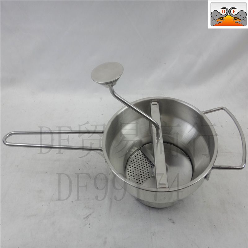 Df99174m paste funnel large stainless steel mashed potatoes agitator Multi-functional vegetable and fruit food processor Sweet potato mash press potato mixer DF TRADING HOUSE