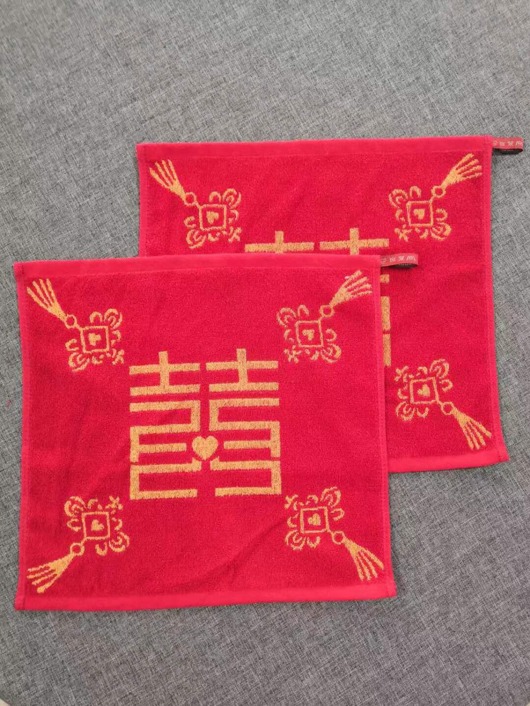 A festive red square scarf details Picture