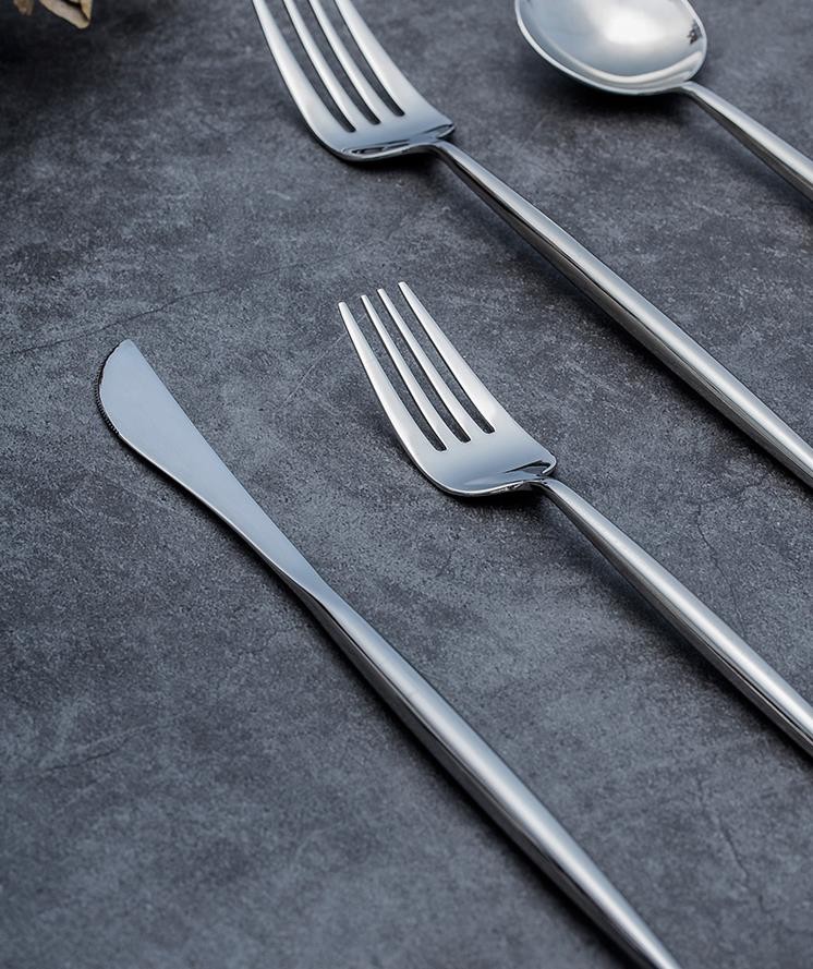 ins北欧式葡萄牙镜面不锈钢西餐牛排刀叉勺筷套餐家用四件套餐具详情图7