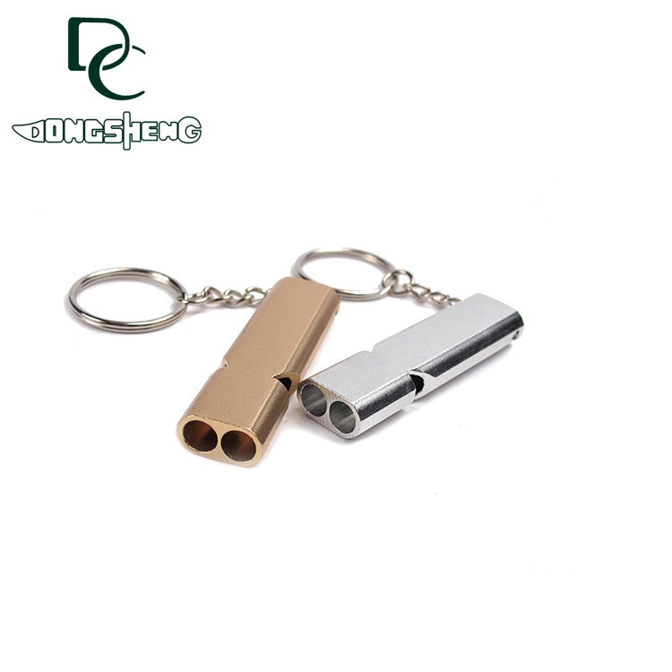 户外求生口哨 高音高频铝合金救生哨子 紧急自救双孔高频详情4