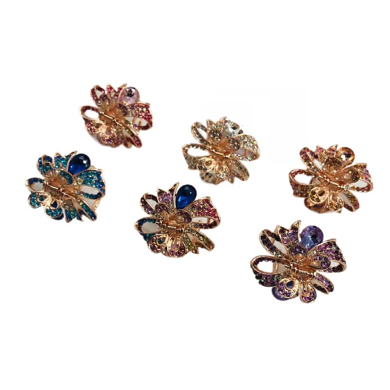 Korean alloy head jewelry fashion grab clip hair accessories new women's full diamond-strange hand hair clip Taobao sales Specification drawing