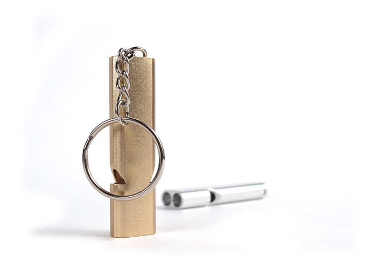 户外求生口哨 高音高频铝合金救生哨子 紧急自救双孔高频详情9