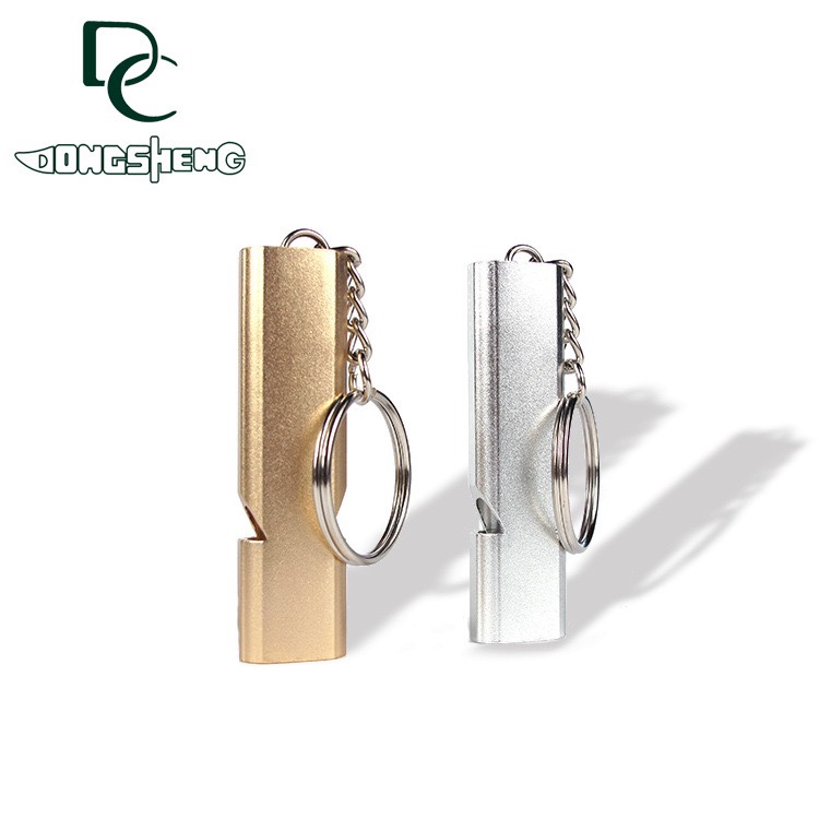 户外求生口哨 高音高频铝合金救生哨子 紧急自救双孔高频详情5