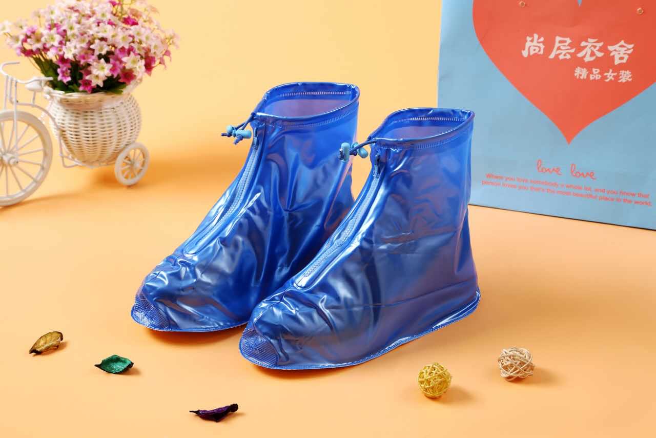 厂家直销成人pvc防水鞋套5码4色