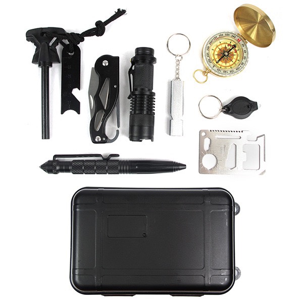 户外装备求生宝盒生存工具套装 多功能野外急救盒SOS应急用品夜光详情图9