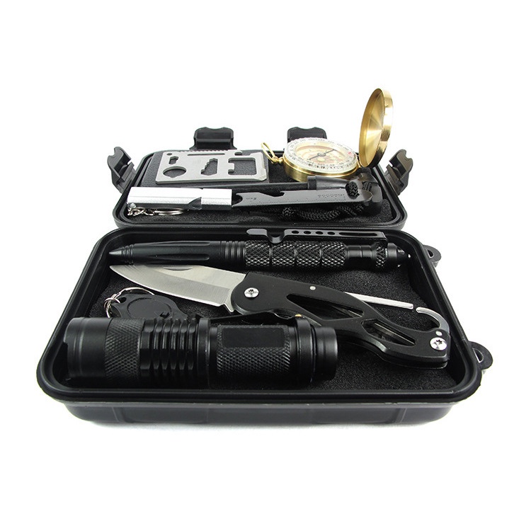 户外装备求生宝盒生存工具套装 多功能野外急救盒SOS应急用品夜光详情图2