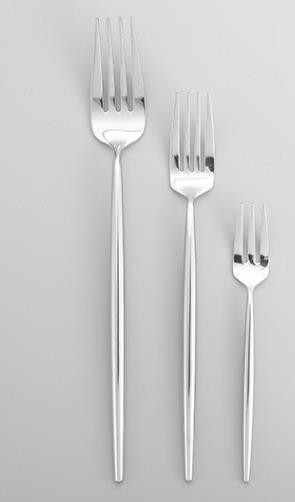 银色不锈钢拉丝叉勺 咖啡店下午茶甜品叉子 圆手柄西餐勺子详情图3