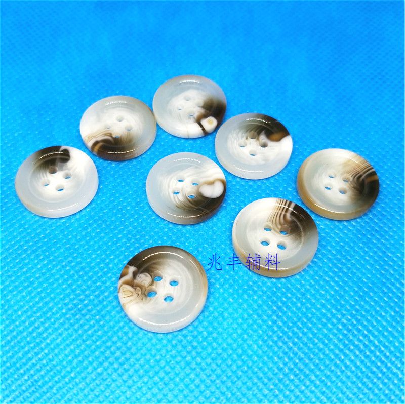 Plastic Clothing Buttons Resin Pattern Buttons Coat Trench Coat Buttons Two Eyes Four Eyes Wide Edge Fine Edge Accessories Item Picture