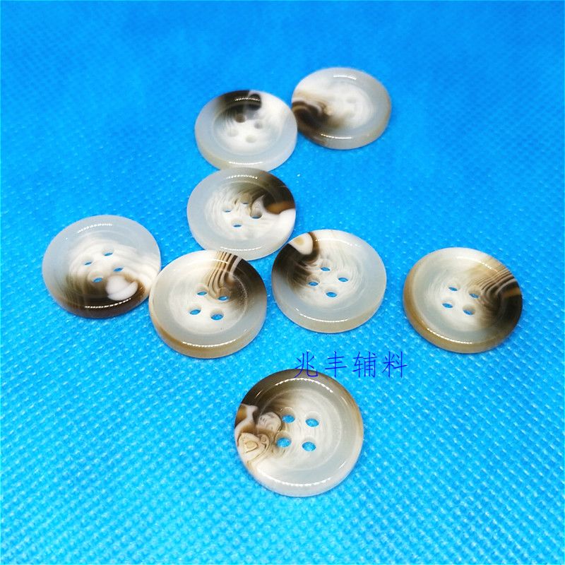 Plastic Clothing Buttons Resin Pattern Buttons Coat Trench Coat Buttons Two Eyes Four Eyes Wide Edge Fine Edge Accessories Application Scenario