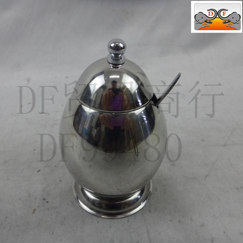 DF99480 Egg-shaped seasoning jar Seasoning jar Seasoning jar Household kitchen with spoon thickened large multi-color seasoning jar Salt jar DF TRADING HOUSE