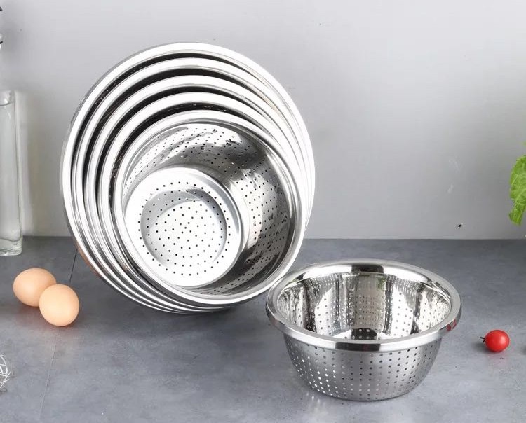 20cm欧式特亮水果米筛不锈钢沥水篮1.6细节图
