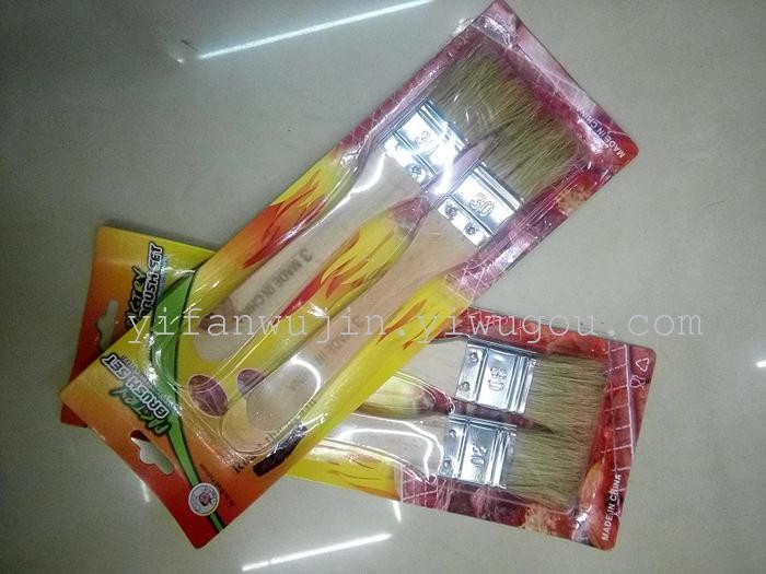耐高温木柄猪鬃毛烧烤刷烘焙油漆刷二件套烧烤工具必备详情图3