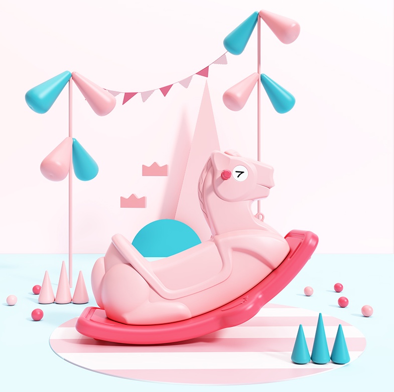 Children's multi-functional colorful rocking horse
