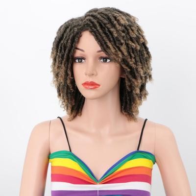 欧美钩针发短发头套手工脏辫假发详情图2