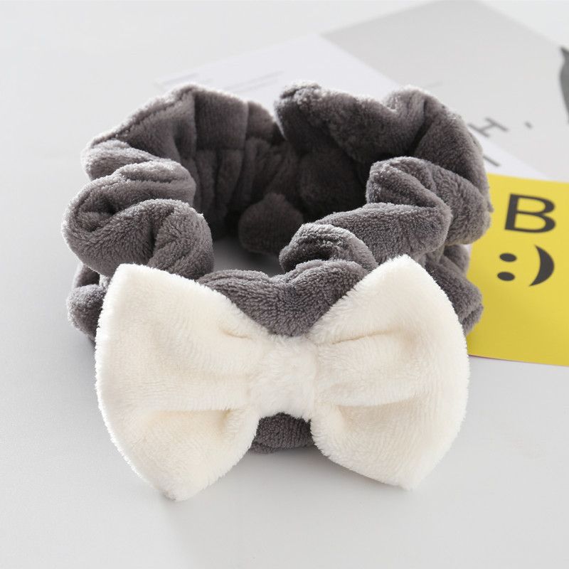 Original net celebrity large face wash headband Big bow girl headband coral velvet autumn/winter headband non-slip hair accessories Specification drawing