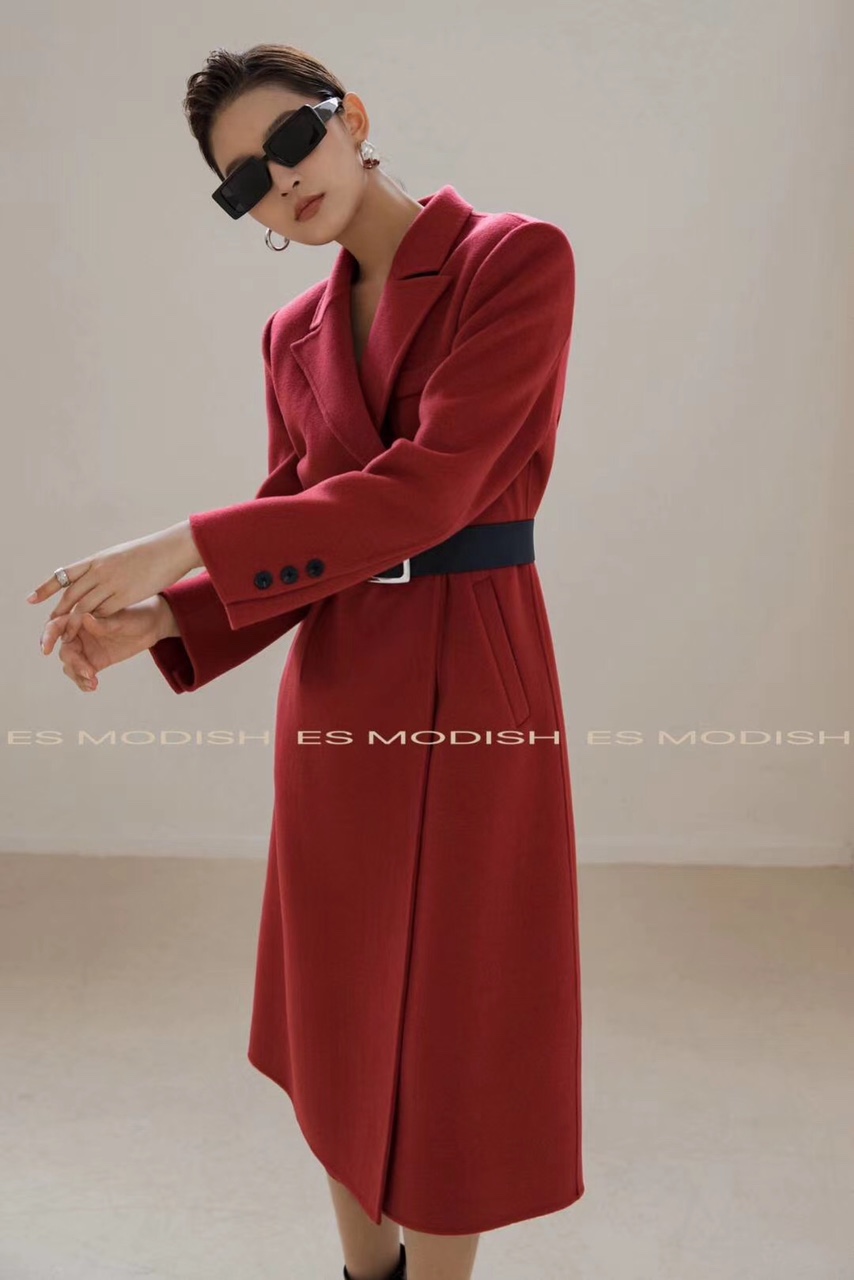 Red Cashmere Long Coat