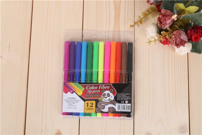 儿童涂鸦绘画笔水彩笔12色彩笔套装文具水彩笔厂家直销