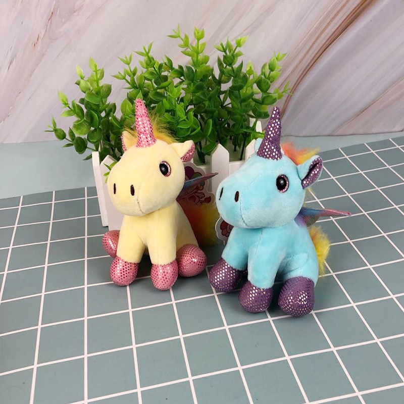 创意新款天使翅膀独角兽公仔钥匙挂扣毛绒玩具书包挂件儿童礼物详情图2