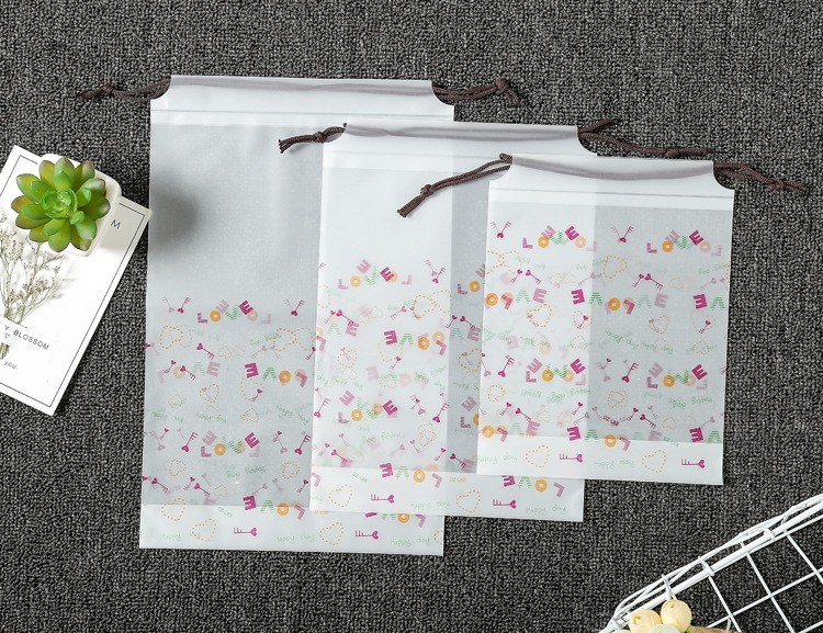 EVA磨砂束口袋 抽绳包装袋 拉绳收纳整理服装塑料袋 手提袋详情6