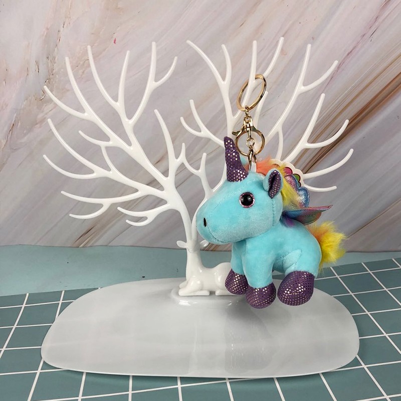 创意新款天使翅膀独角兽公仔钥匙挂扣毛绒玩具书包挂件儿童礼物详情图8