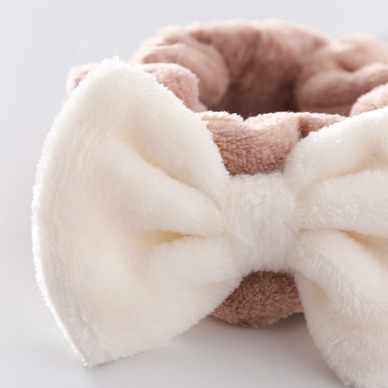 Original net celebrity large face wash headband Big bow girl headband coral velvet autumn/winter headband non-slip hair accessories Application Scenario