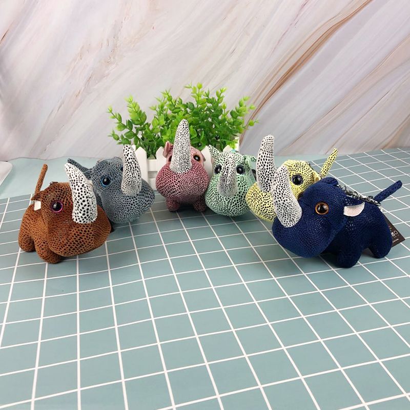 新款创意犀牛小挂件毛绒玩偶夹娃娃机玩具 钥匙扣厂家来图定制