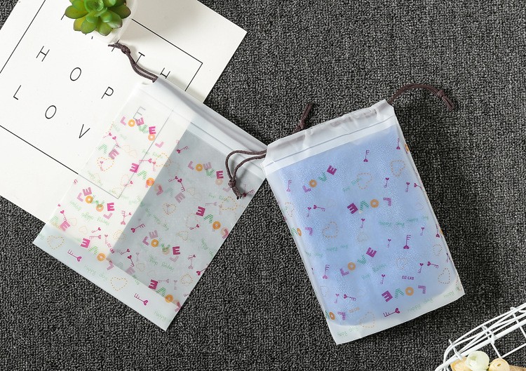 EVA磨砂束口袋 抽绳包装袋 拉绳收纳整理服装塑料袋 手提袋详情5