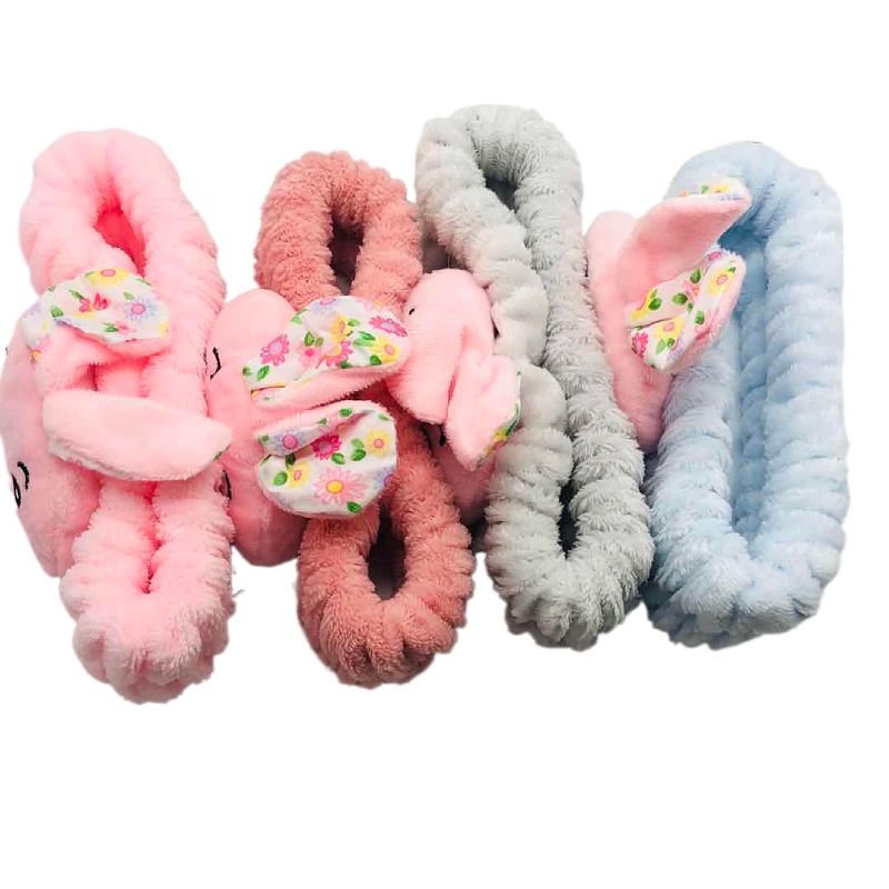 Cartoon cute plush bunny embroidery face makeup headband Headband eye mask wide edge headband wholesale Item Picture