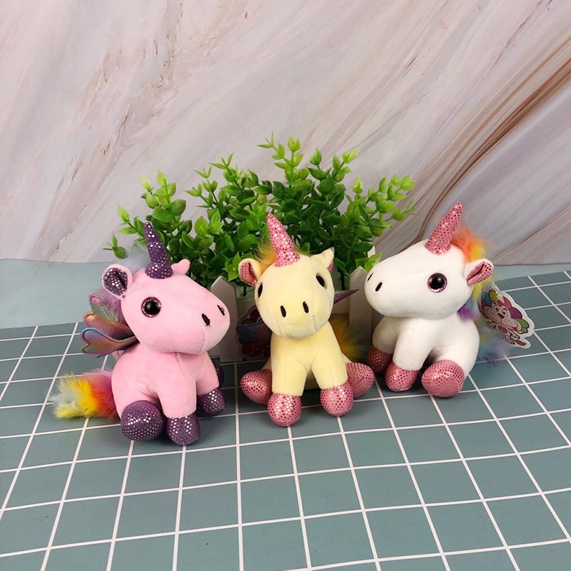 创意新款天使翅膀独角兽公仔钥匙挂扣毛绒玩具书包挂件儿童礼物详情图3