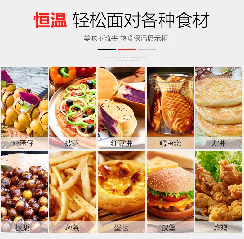 RTR-59L-2/GF-234 commercial food insulation and heating display cabinet, small desktop insulation box, heating and constant temperature for fried chicken, hamburgers and egg tarts Application Scenario