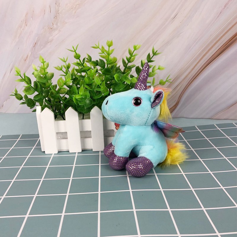 创意新款天使翅膀独角兽公仔钥匙挂扣毛绒玩具书包挂件儿童礼物详情图7