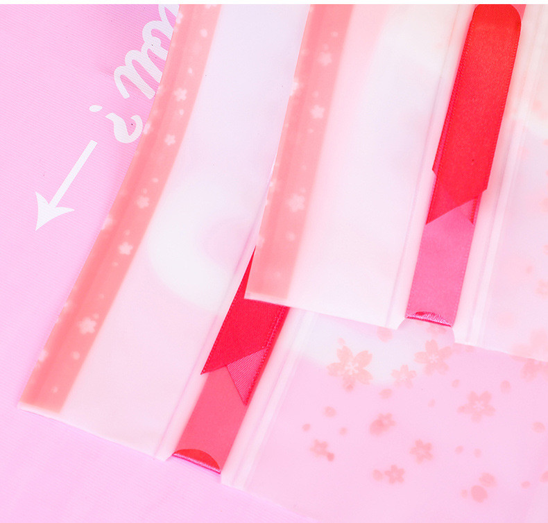 抽绳袋磨砂樱花束口袋拉绳袋化妆品饰品袋袜子旅行收纳袋穿绳袋50个起批详情图8