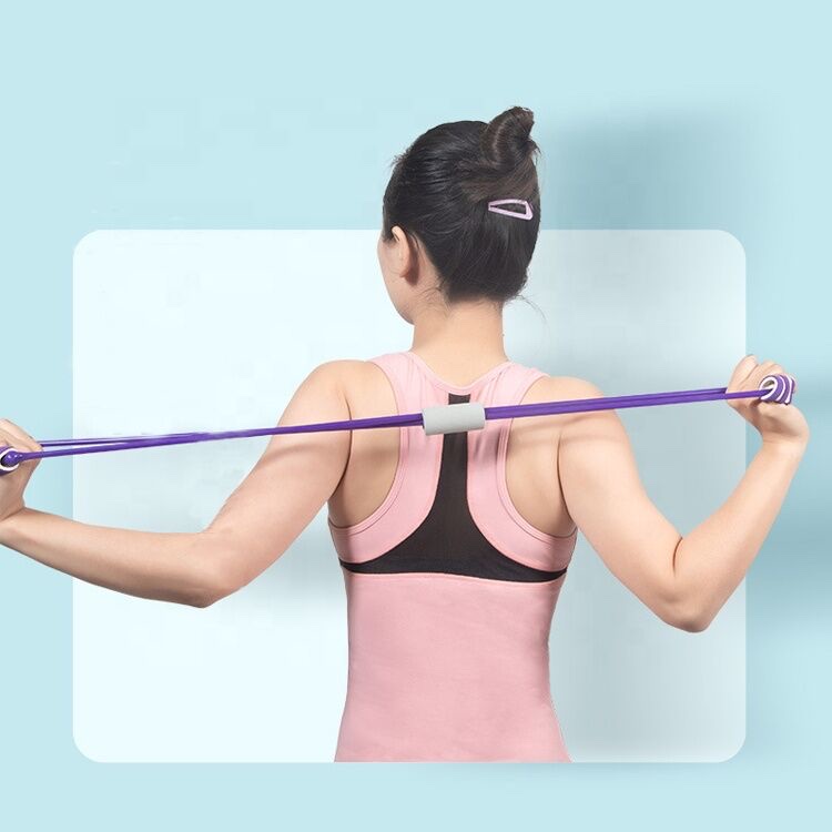 2020热瑜伽胶健身阻力8字扩胸器 绳索锻炼肌肉健身橡胶弹性带体育锻炼详情图4