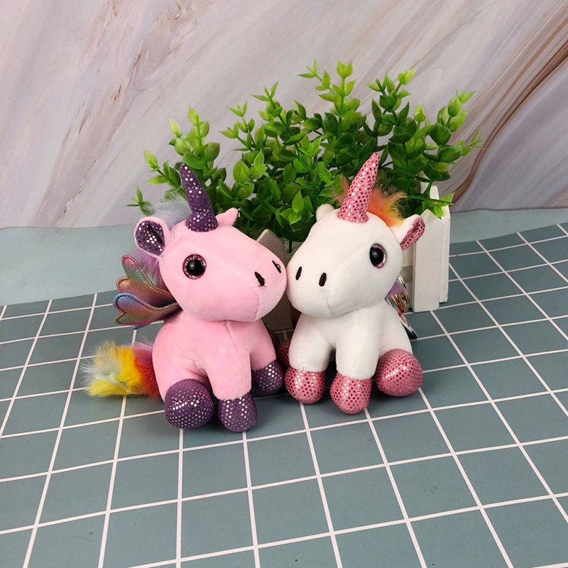 创意新款天使翅膀独角兽公仔钥匙挂扣毛绒玩具书包挂件儿童礼物详情图4