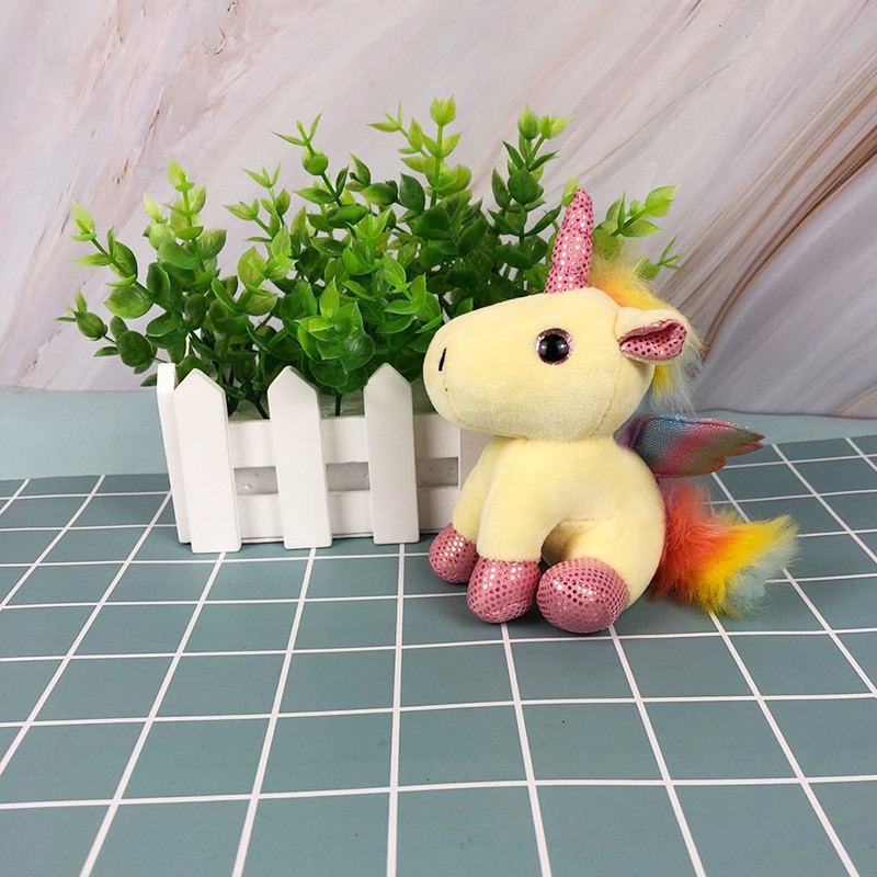 创意新款天使翅膀独角兽公仔钥匙挂扣毛绒玩具书包挂件儿童礼物详情图5