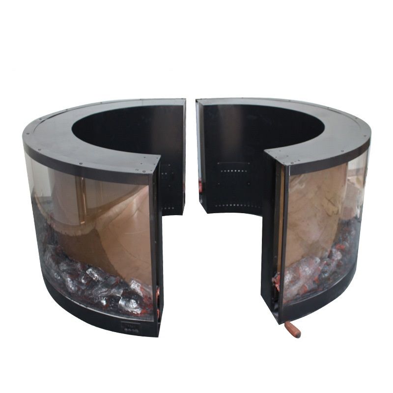 Round fireplace core cylindrical fireplace simulation fire round hanging fireplace European fireplace heater home custom details Picture