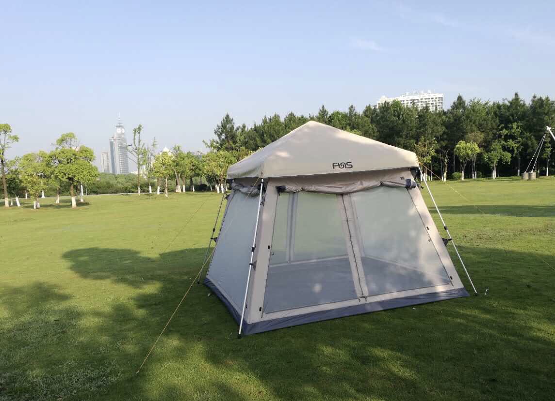 Khaki aluminum pole automatic tent detail image 2