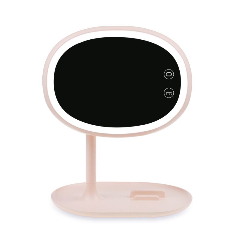New large-sized, live-streaming LED makeup mirror table light, rechargeable bedroom bedside lamp, creative storage and multi-functional details Picture